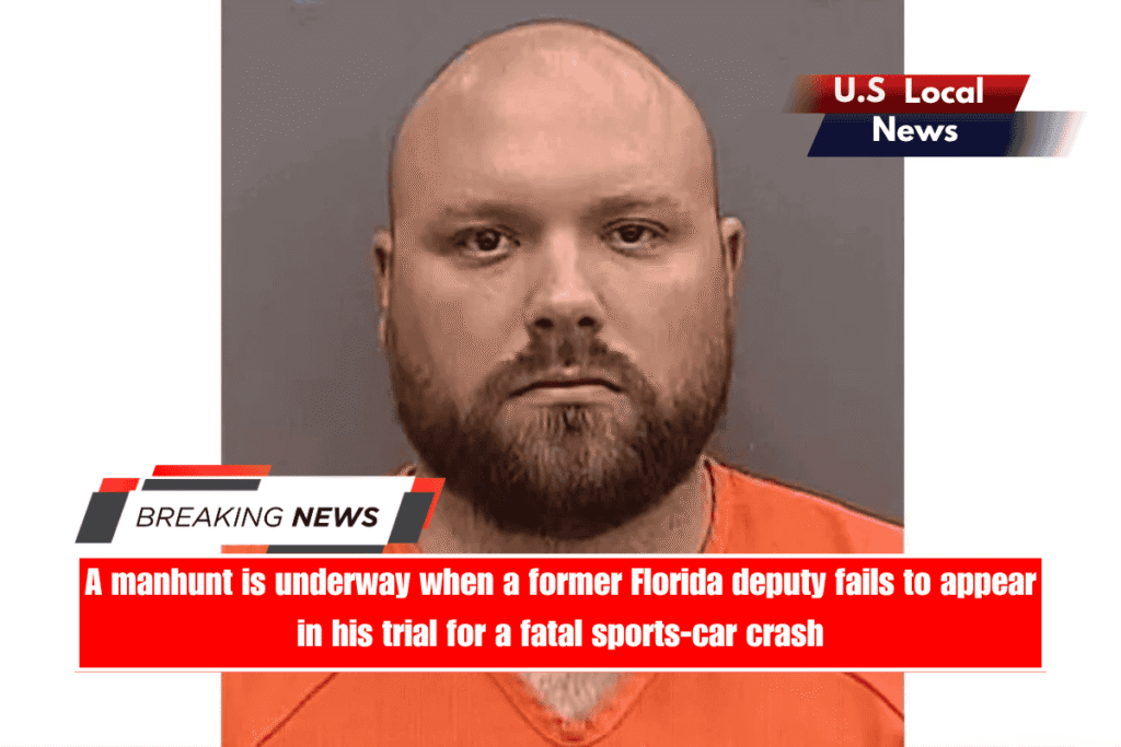A manhunt is underway when a former Florida deputy fails to appear in his trial for a fatal sports-car crash