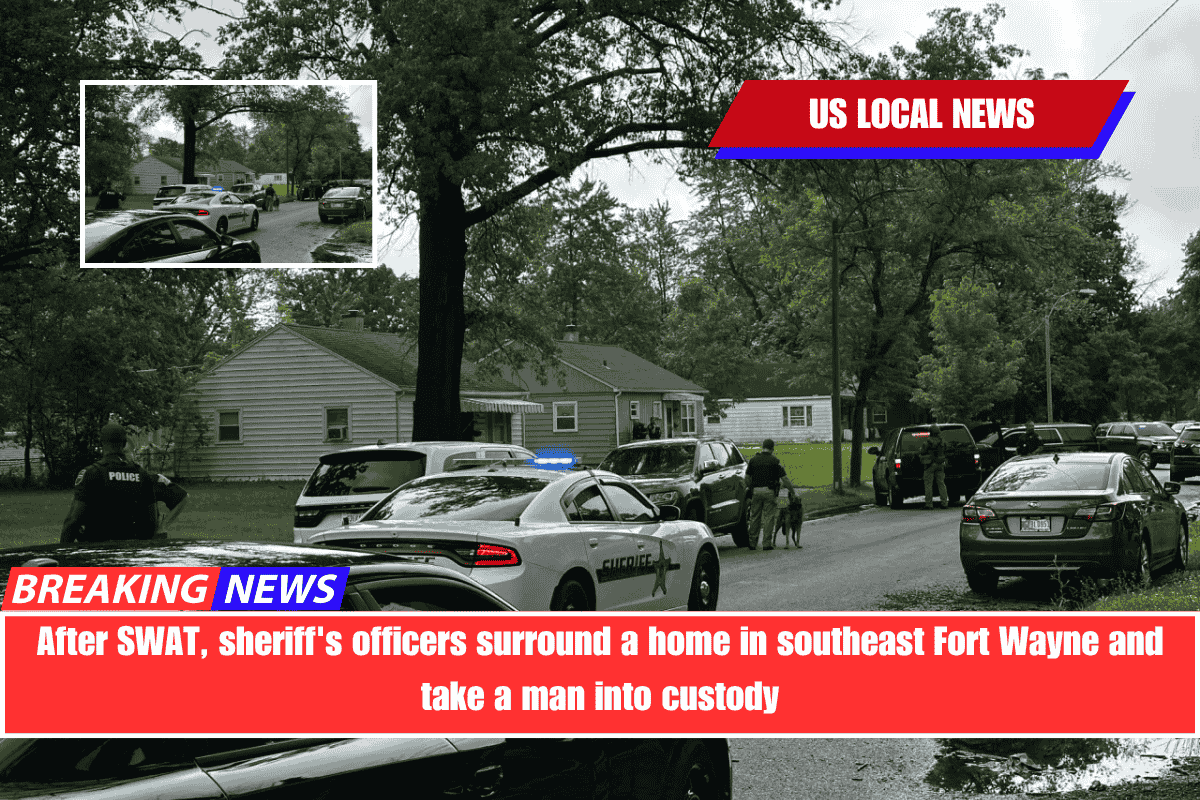 After SWAT, sheriff's officers surround a home in southeast Fort Wayne and take a man into custody