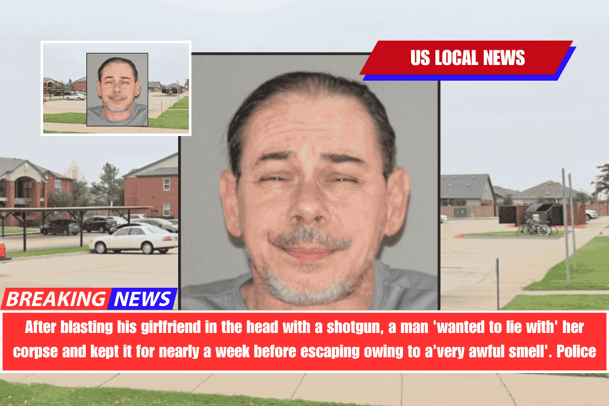 After blasting his girlfriend in the head with a shotgun, a man 'wanted to lie with' her corpse and kept it for nearly a week before escaping owing to a'very awful smell'. Police
