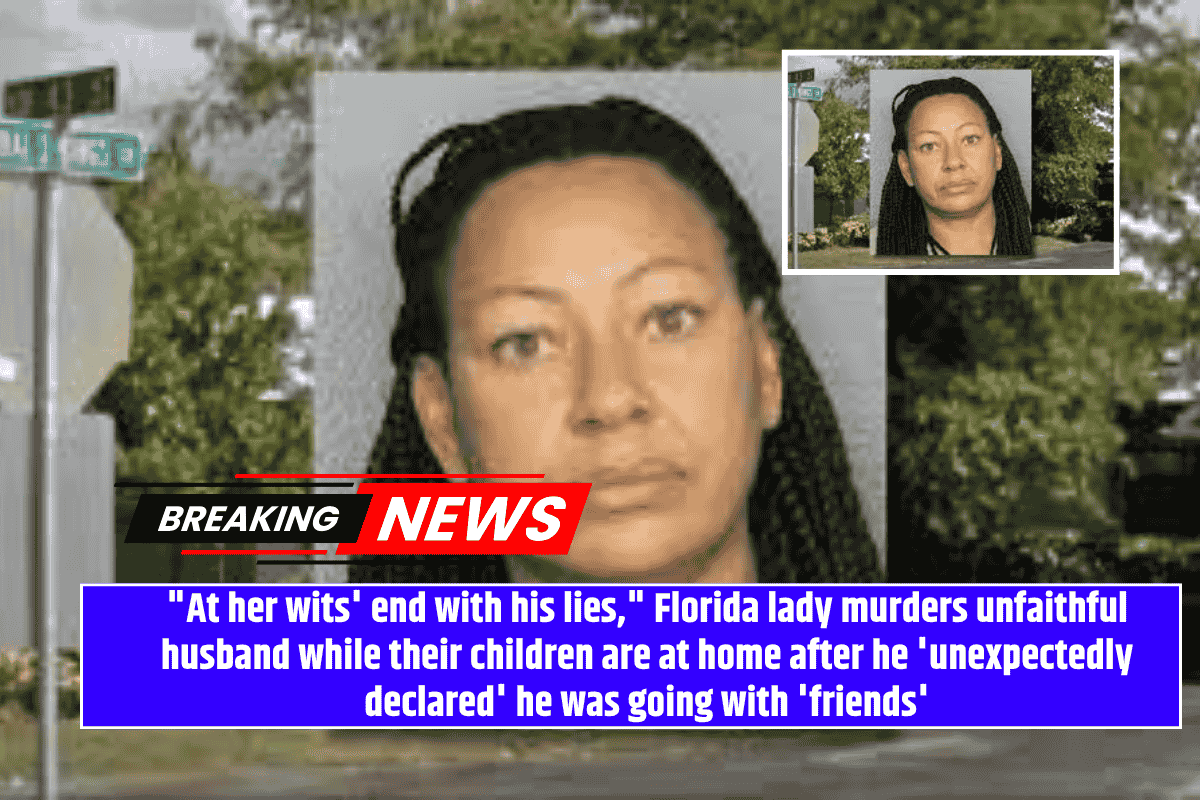 "At her wits' end with his lies," Florida lady murders unfaithful husband while their children are at home after he 'unexpectedly declared' he was going with 'friends'