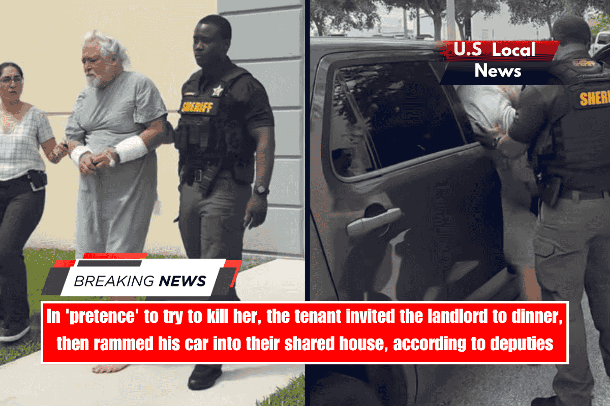 In 'pretence' to try to kill her, the tenant invited the landlord to dinner, then rammed his car into their shared house, according to deputies