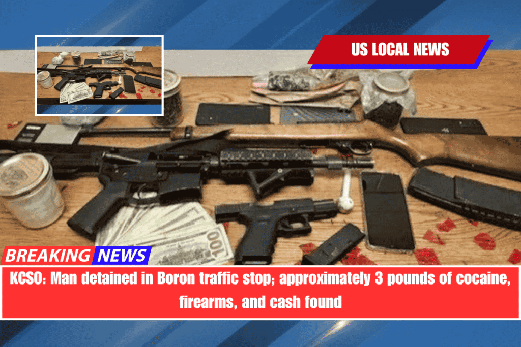 KCSO Man detained in Boron traffic stop; approximately 3 pounds of cocaine, firearms, and cash found