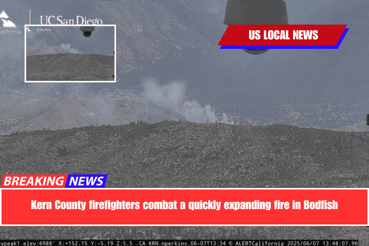 Kern County firefighters combat a quickly expanding fire in Bodfish
