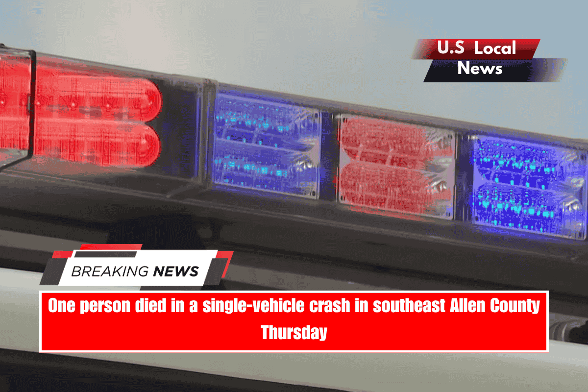 One person died in a single-vehicle crash in southeast Allen County Thursday