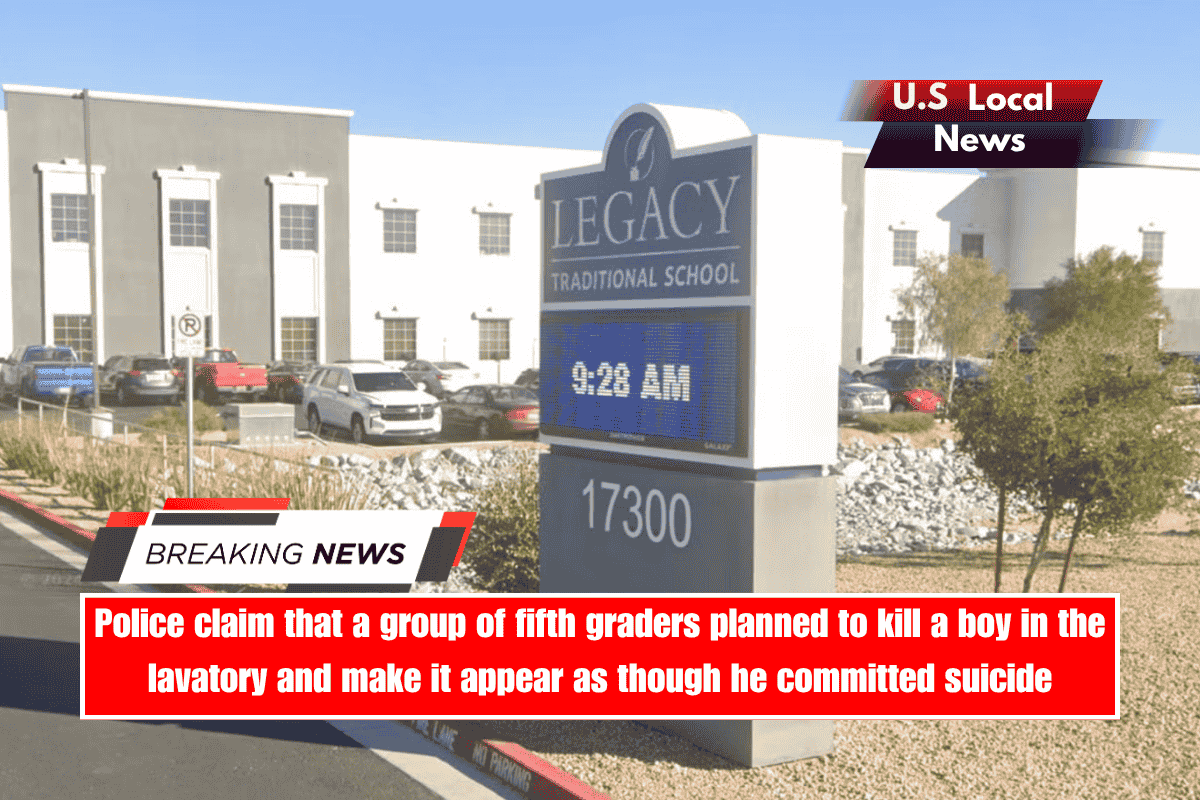 Police claim that a group of fifth graders planned to kill a boy in the lavatory and make it appear as though he committed suicide