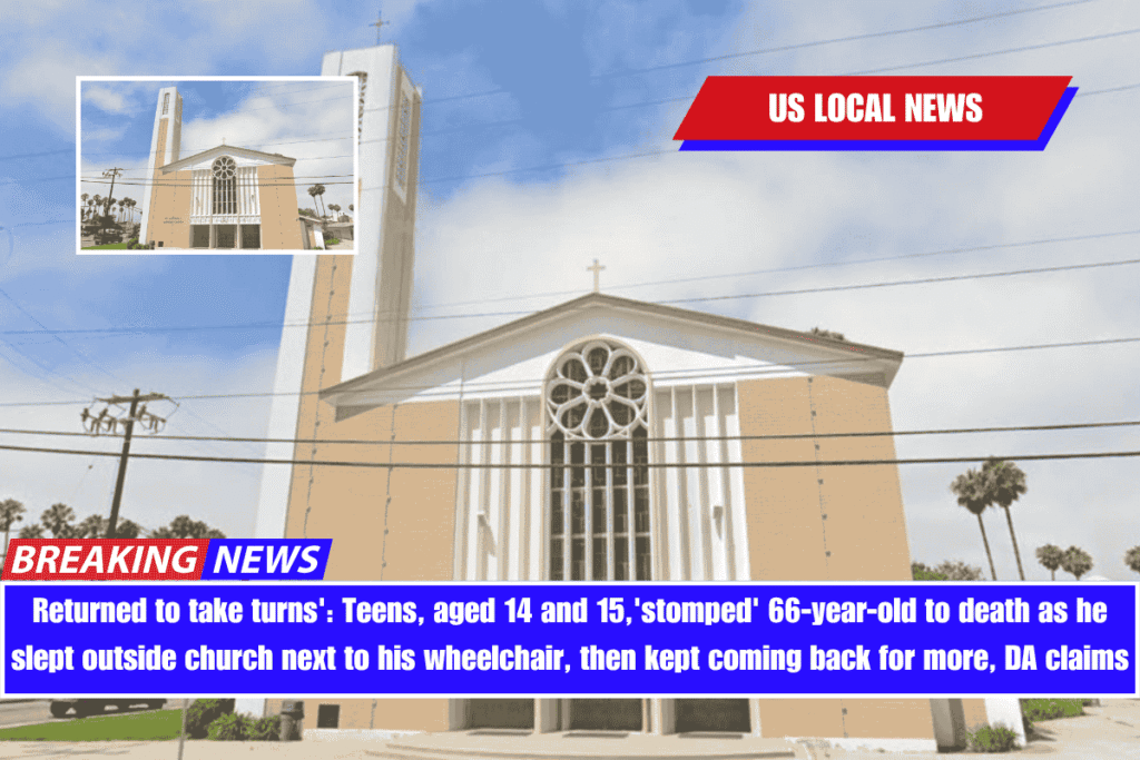 Returned to take turns' Teens, aged 14 and 15,'stomped' 66-year-old to death as he slept outside church next to his wheelchair, then kept coming back for more, DA claims