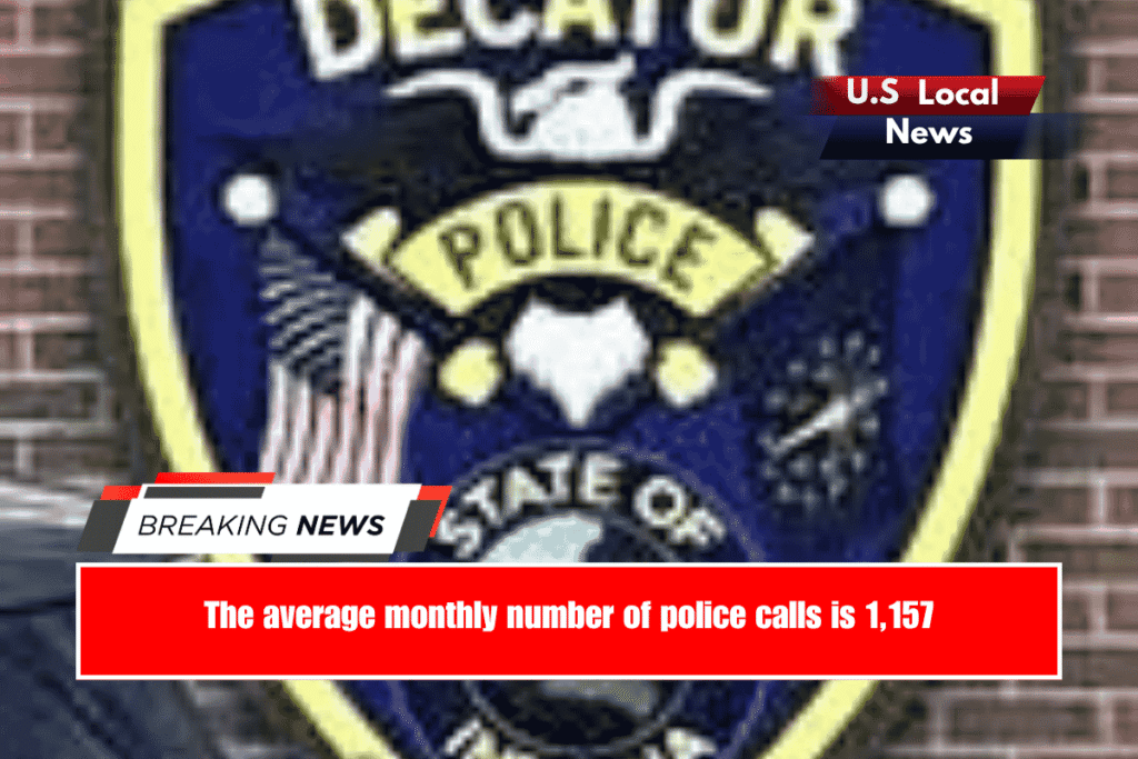The average monthly number of police calls is 1,157