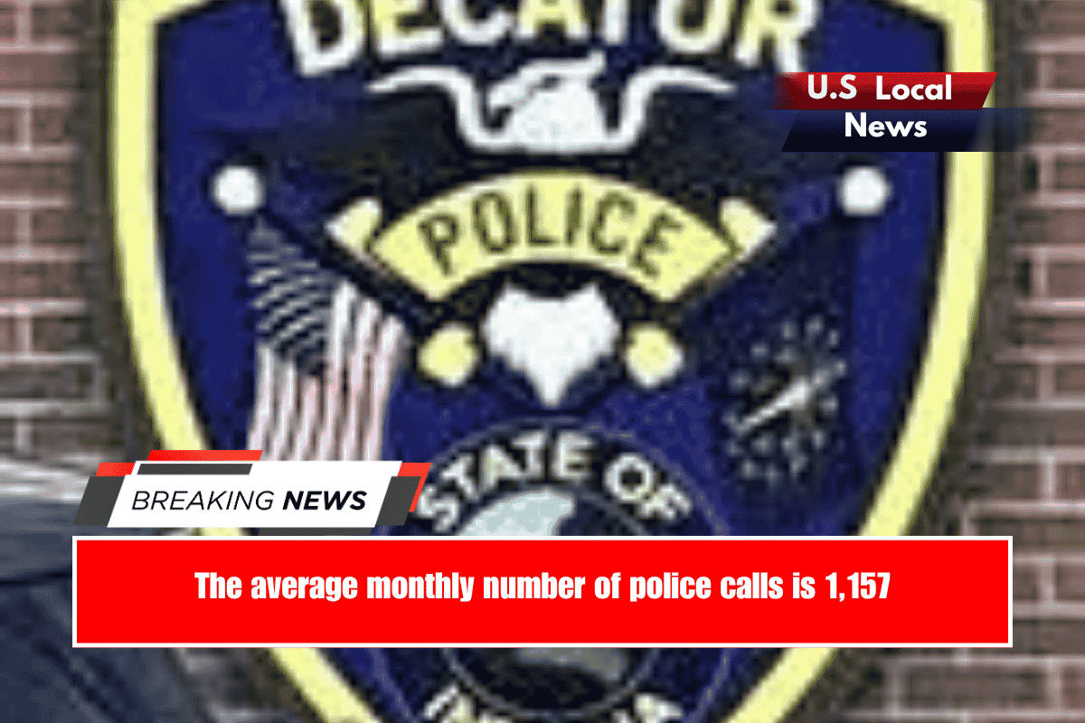 The average monthly number of police calls is 1,157