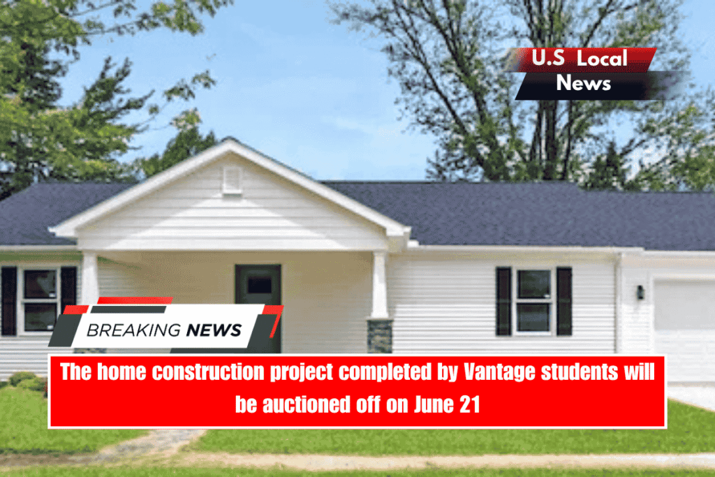 The home construction project completed by Vantage students will be auctioned off on June 21