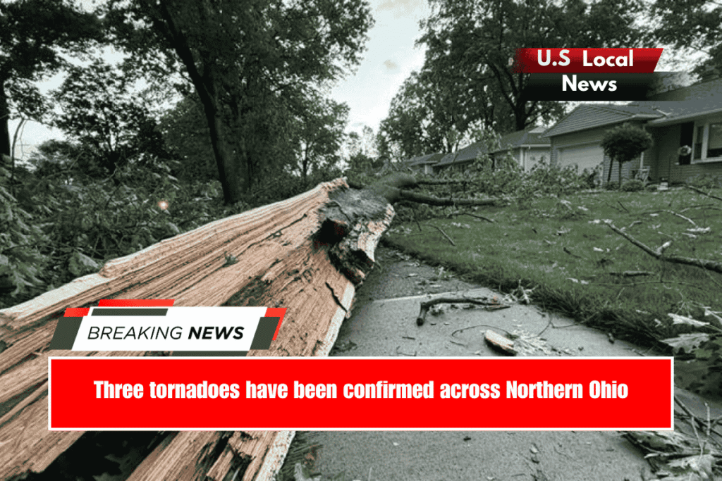 Three tornadoes have been confirmed across Northern Ohio