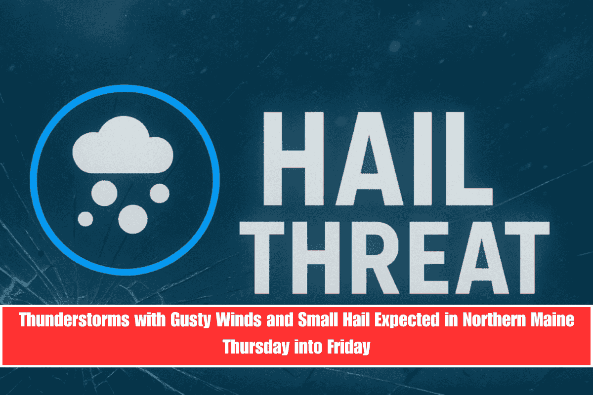 Thunderstorms with Gusty Winds and Small Hail Expected in Northern Maine Thursday into Friday