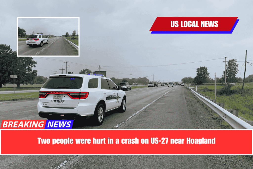 Two people were hurt in a crash on US-27 near Hoagland