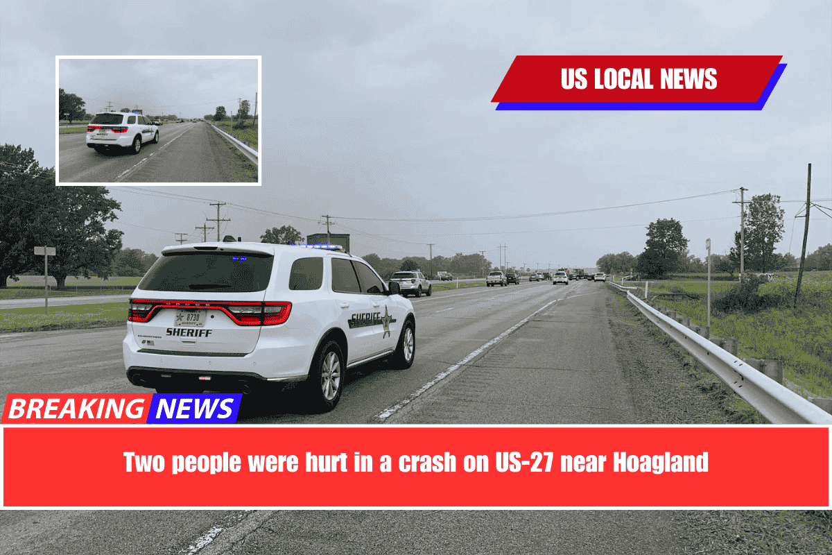 Two people were hurt in a crash on US-27 near Hoagland