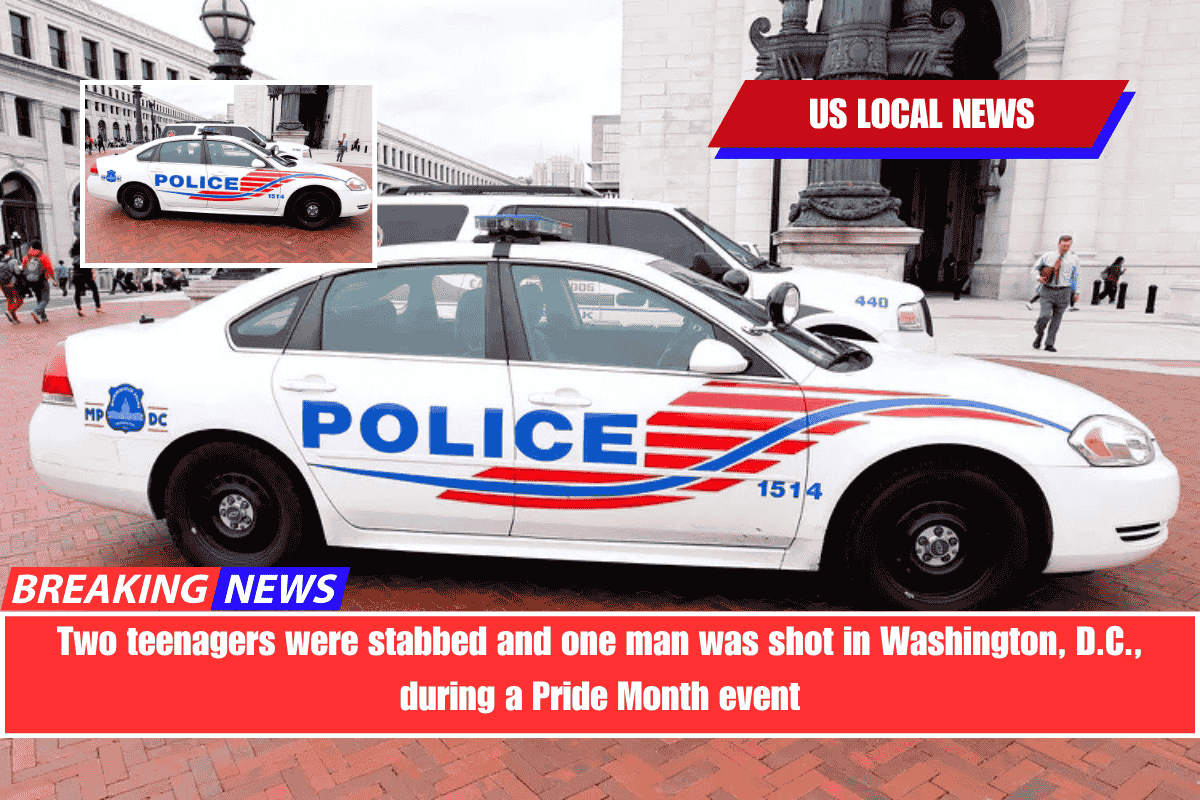 Two teenagers were stabbed and one man was shot in Washington, D.C., during a Pride Month event
