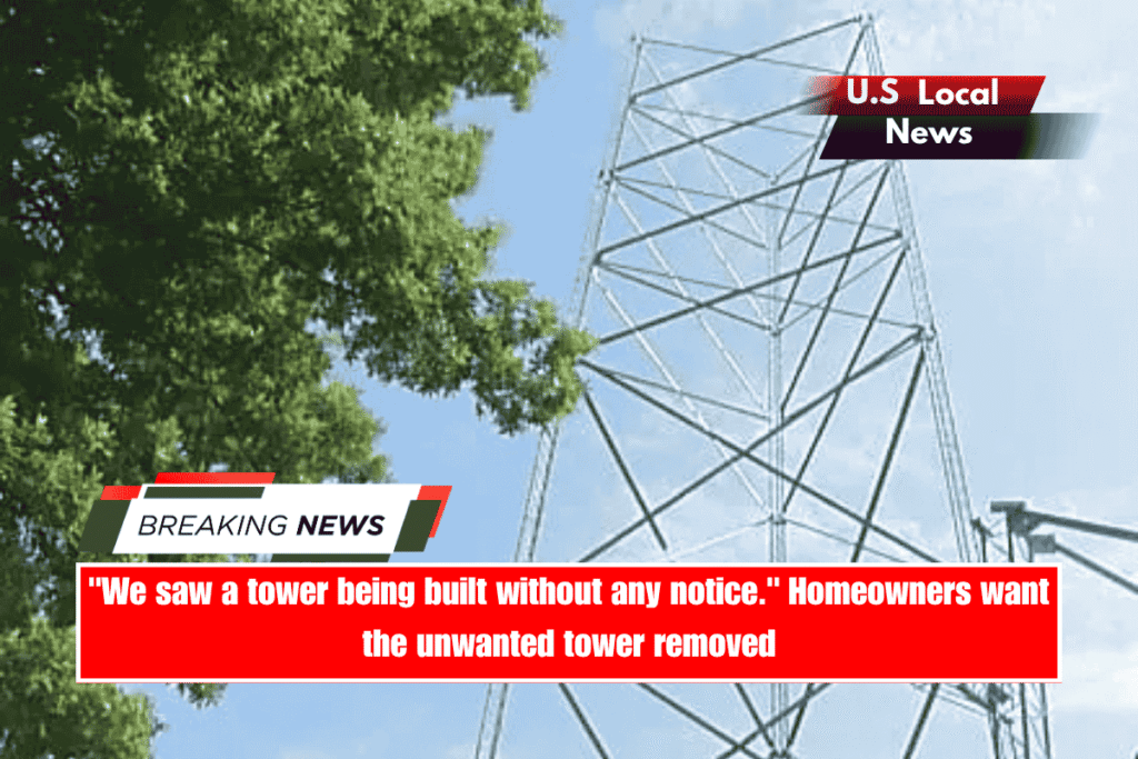 We saw a tower being built without any notice. Homeowners want the unwanted tower removed