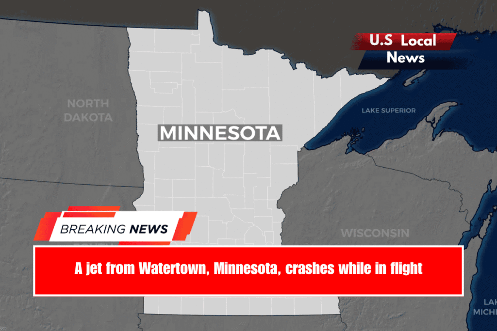 A jet from Watertown, Minnesota, crashes while in flight