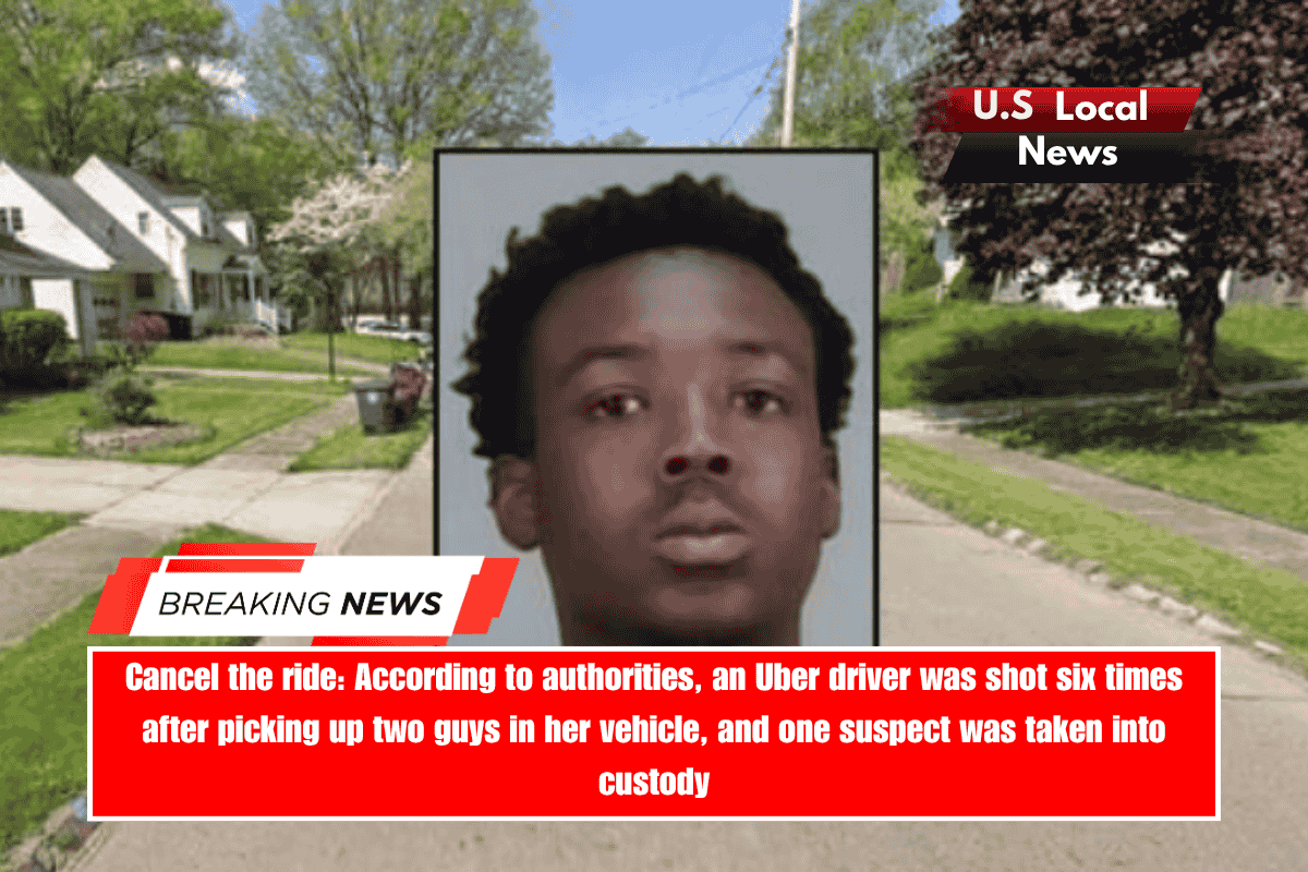 Cancel the ride According to authorities, an Uber driver was shot six times after picking up two guys in her vehicle, and one suspect was taken into custody