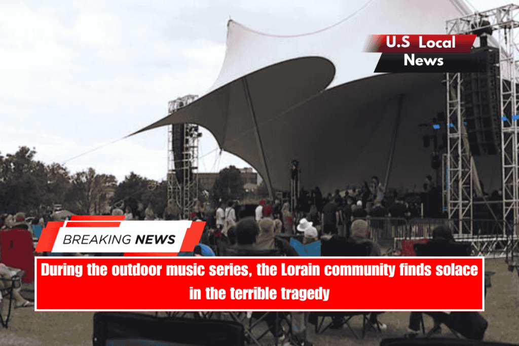 During the outdoor music series, the Lorain community finds solace in the terrible tragedy