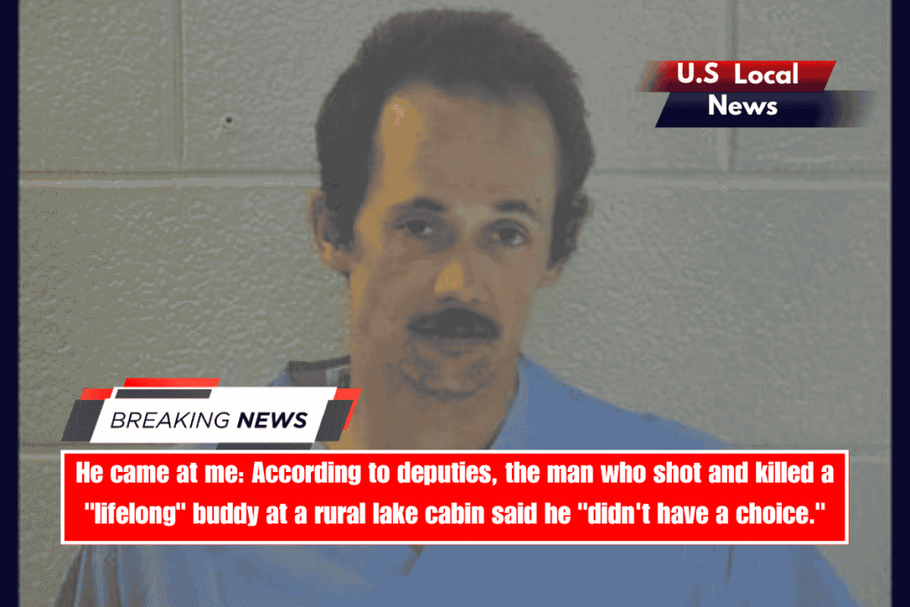 He came at me According to deputies, the man who shot and killed a lifelong buddy at a rural lake cabin said he didn't have a choice.