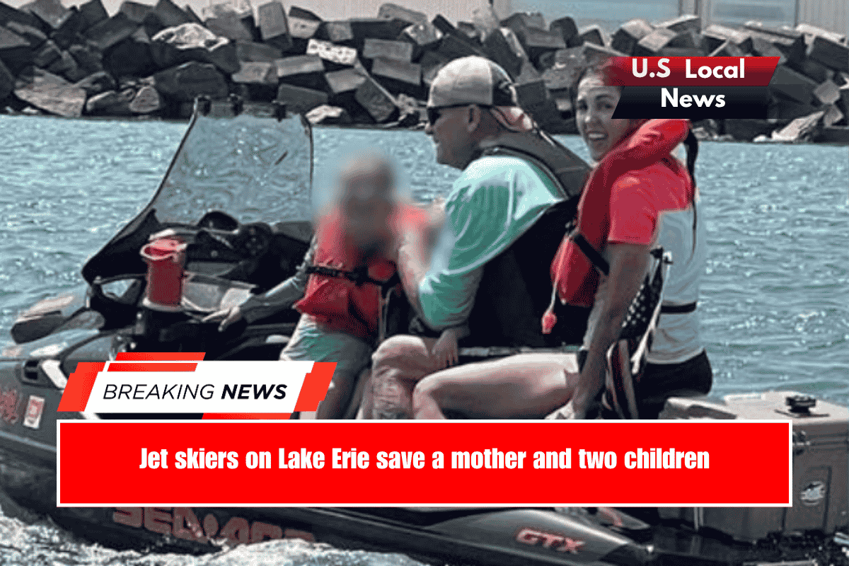 Jet skiers on Lake Erie save a mother and two children