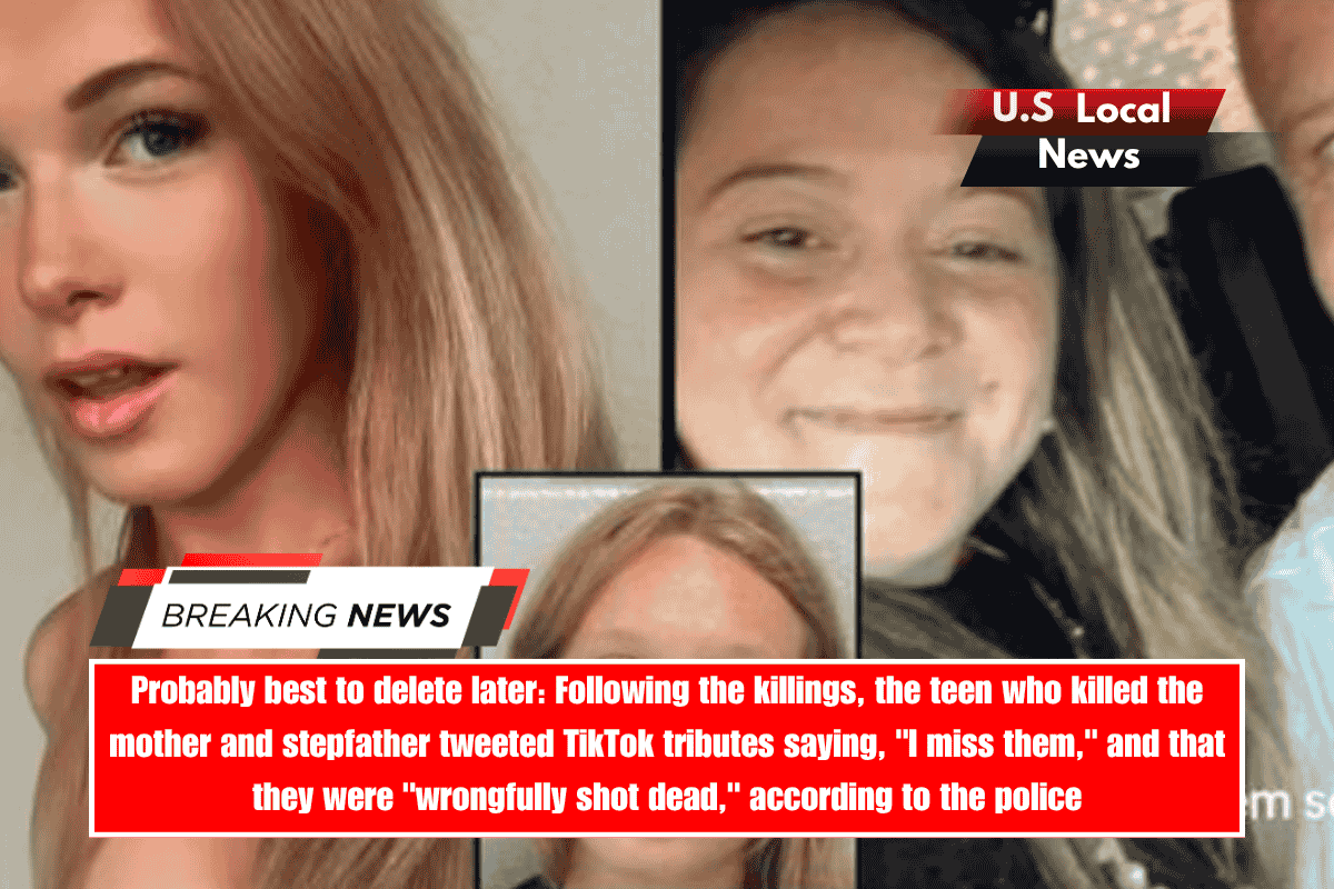 Probably best to delete later Following the killings, the teen who killed the mother and stepfather tweeted TikTok tributes saying, I miss them, and that they were wrongfully shot dead, according to the police
