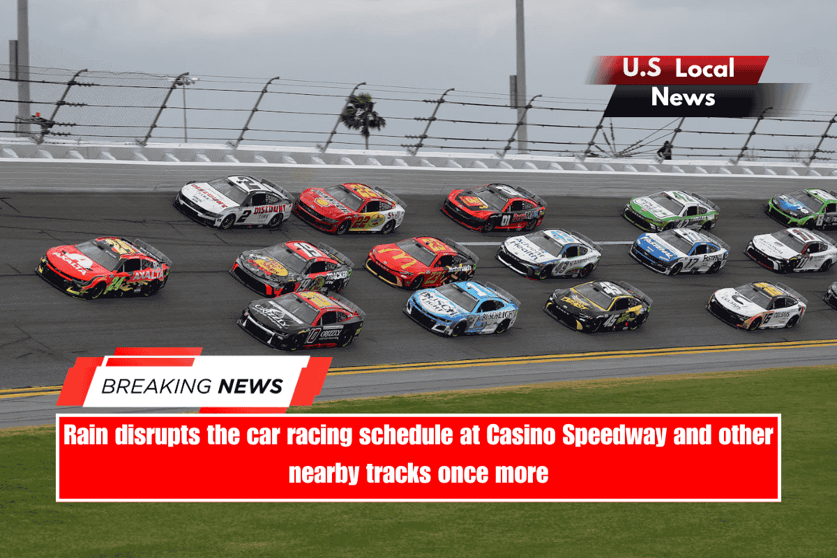 Rain disrupts the car racing schedule at Casino Speedway and other nearby tracks once more