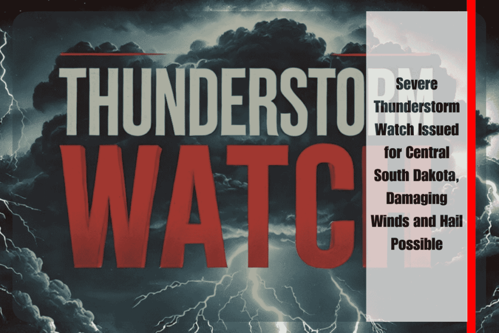 Severe Thunderstorm Watch Issued for Central South Dakota, Damaging Winds and Hail Possible