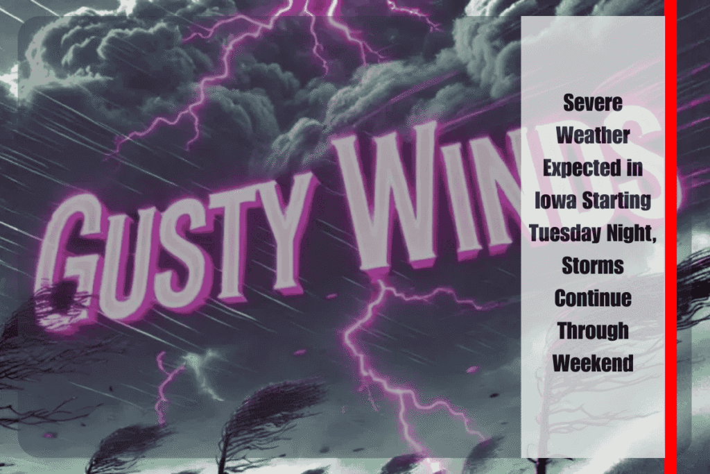 Severe Weather Expected in Iowa Starting Tuesday Night, Storms Continue Through Weekend
