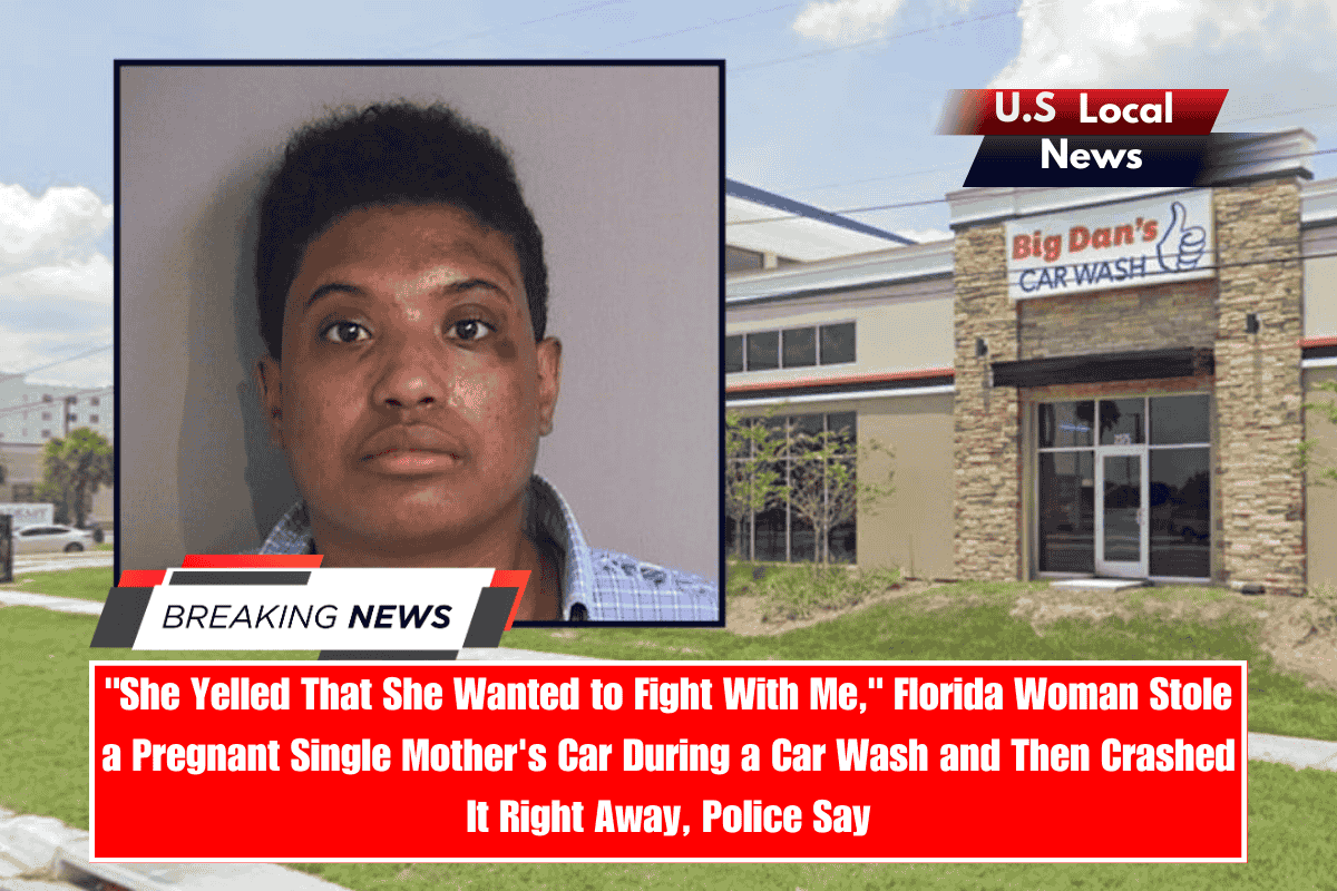 She Yelled That She Wanted to Fight With Me, Florida Woman Stole a Pregnant Single Mother's Car During a Car Wash and Then Crashed It Right Away, Police Say