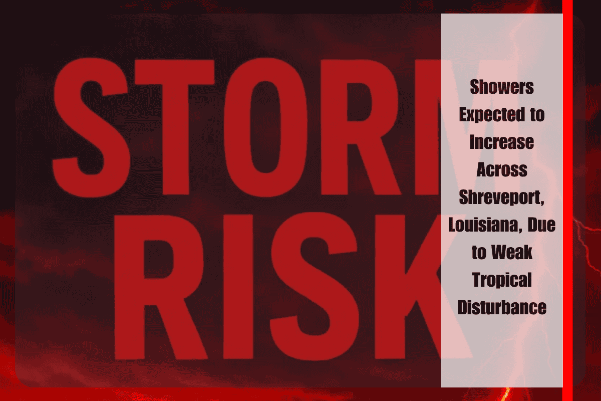Showers Expected to Increase Across Shreveport, Louisiana, Due to Weak Tropical Disturbance