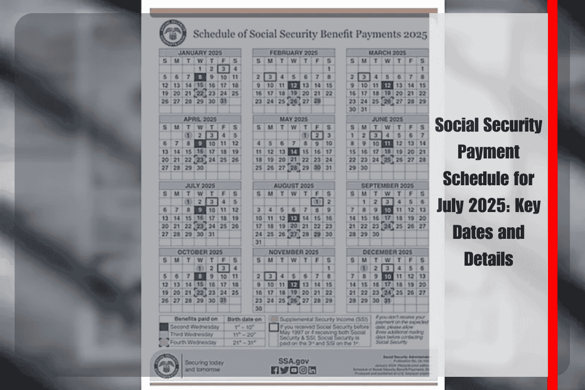 Social Security Payment Schedule for July 2025 Key Dates and Details