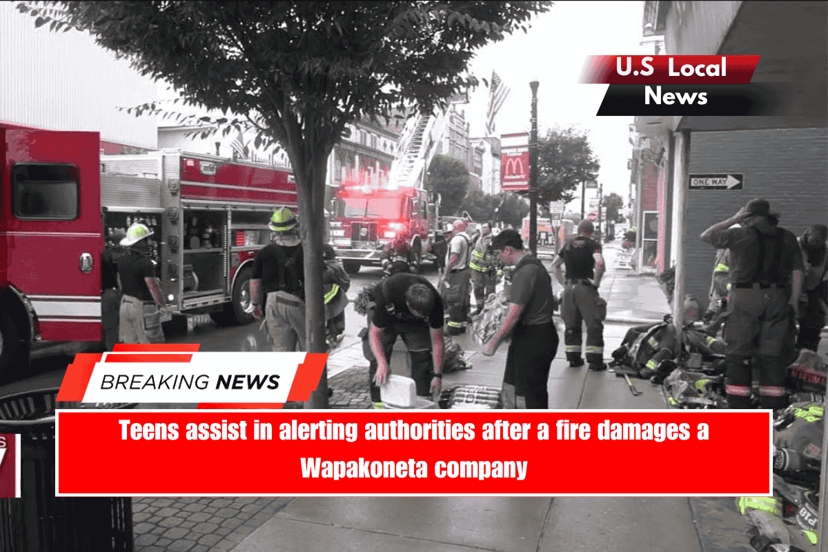 Teens assist in alerting authorities after a fire damages a Wapakoneta company