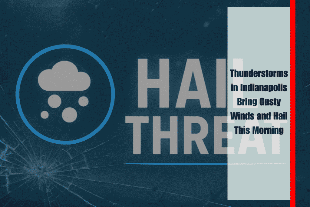Thunderstorms in Indianapolis Bring Gusty Winds and Hail This Morning