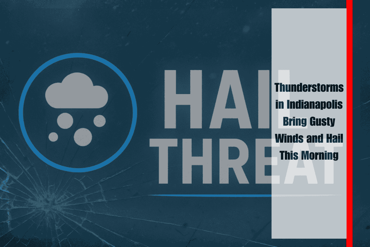 Thunderstorms in Indianapolis Bring Gusty Winds and Hail This Morning