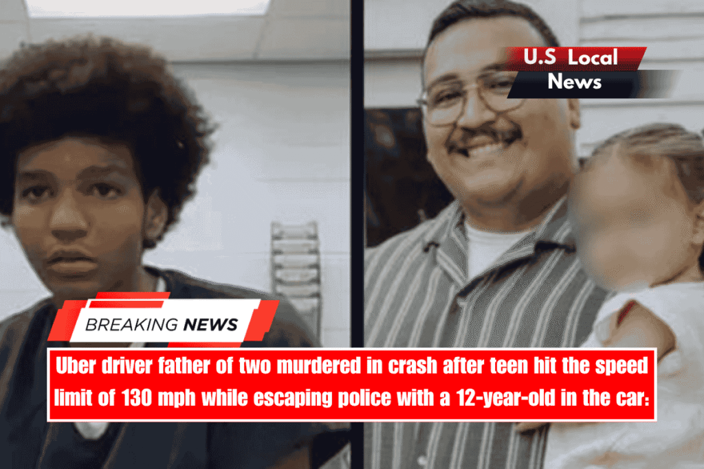 Uber driver father of two murdered in crash after teen hit the speed limit of 130 mph while escaping police with a 12-year-old in the car