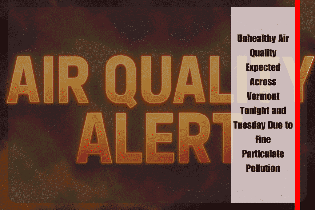 Unhealthy Air Quality Expected Across Vermont Tonight and Tuesday Due to Fine Particulate Pollution