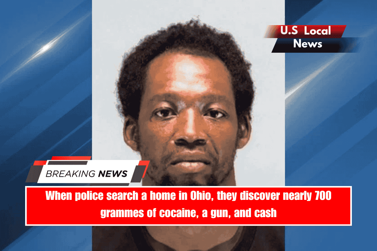 When police search a home in Ohio, they discover nearly 700 grammes of cocaine, a gun, and cash