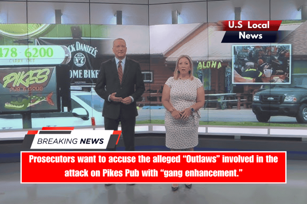 Prosecutors want to accuse the alleged “Outlaws” involved in the attack on Pikes Pub with “gang enhancement.”