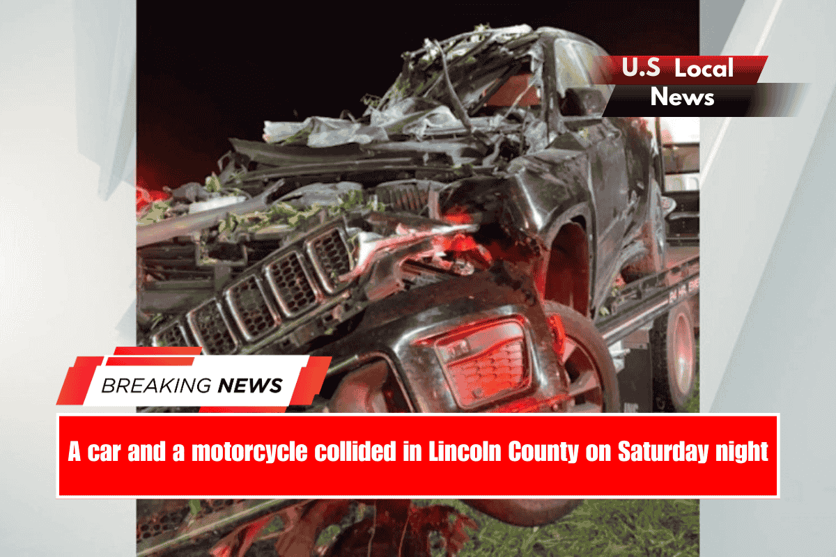 A car and a motorcycle collided in Lincoln County on Saturday night