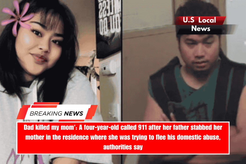 Dad killed my mom' A four-year-old called 911 after her father stabbed her mother in the residence where she was trying to flee his domestic abuse, authorities say