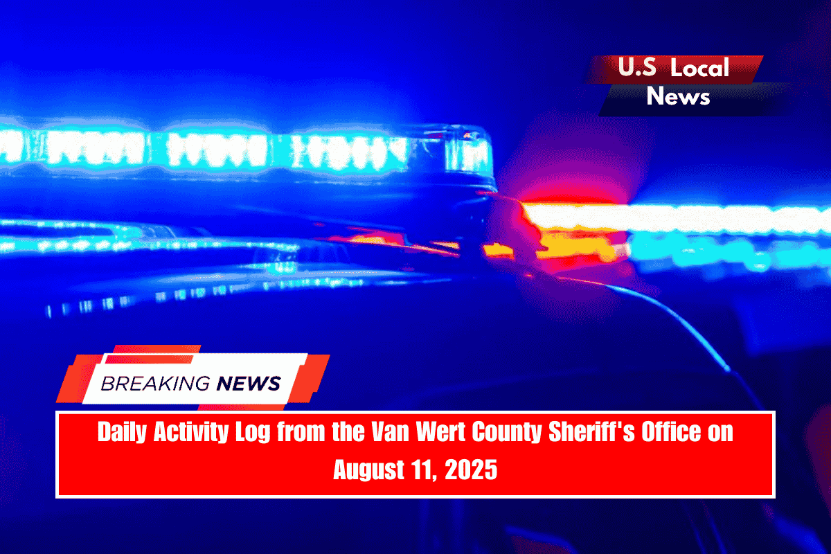 Daily Activity Log from the Van Wert County Sheriff's Office on August 11, 2025
