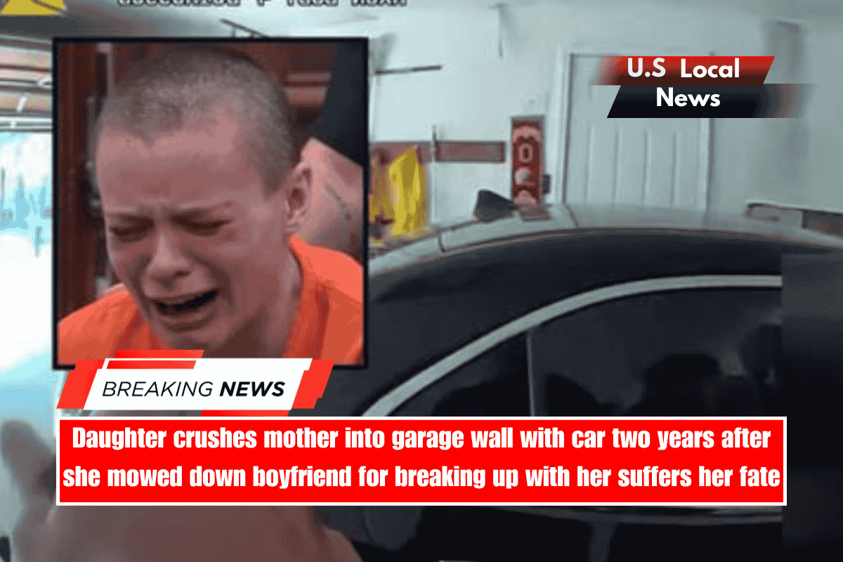 Daughter crushes mother into garage wall with car two years after she mowed down boyfriend for breaking up with her suffers her fate