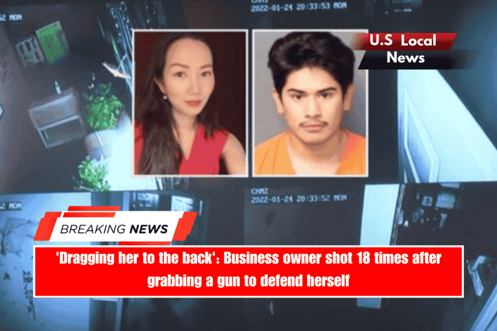 'Dragging her to the back' Business owner shot 18 times after grabbing a gun to defend herself
