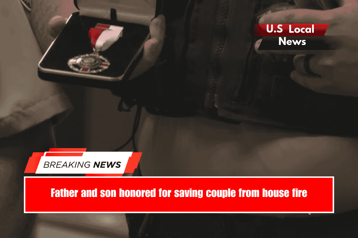 Father and son honored for saving couple from house fire