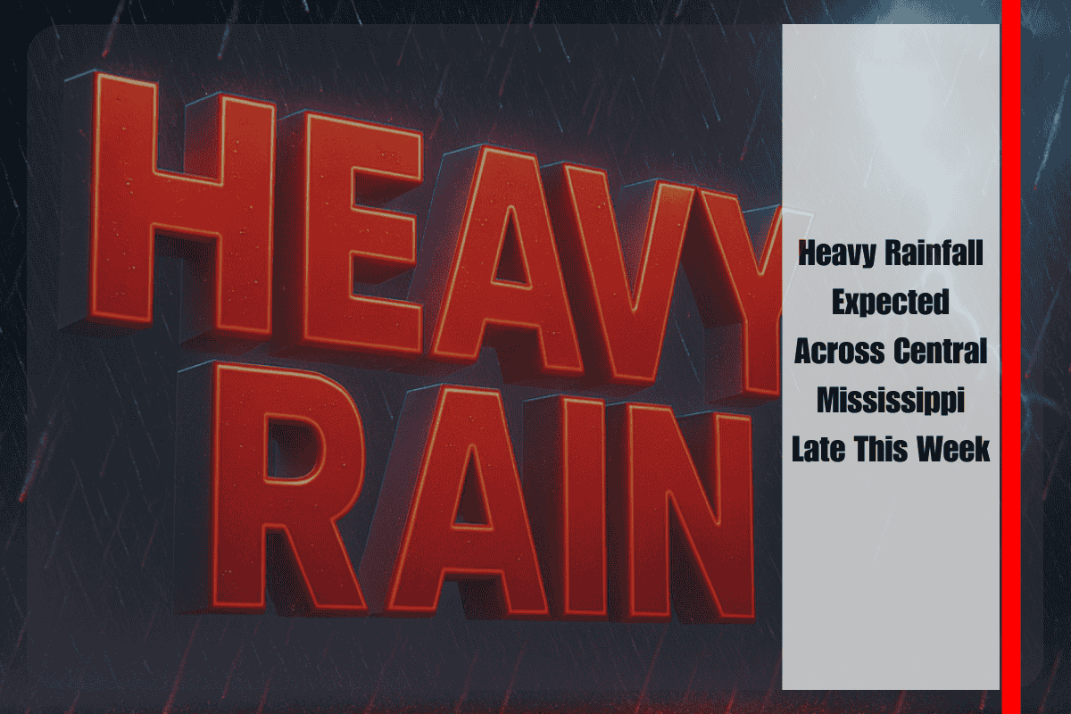 Heavy Rainfall Expected Across Central Mississippi Late This Week