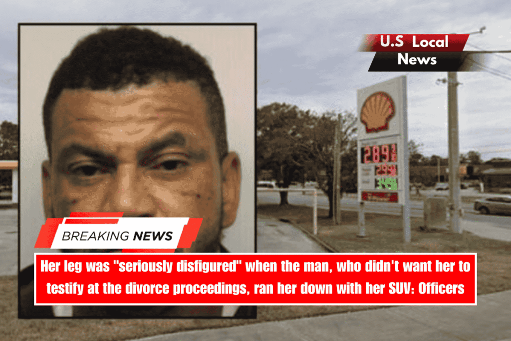 Her leg was seriously disfigured when the man, who didn't want her to testify at the divorce proceedings, ran her down with her SUV Officers