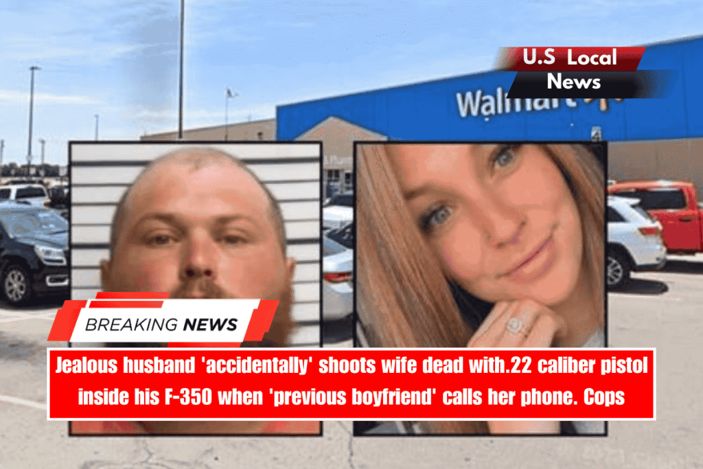 Jealous husband 'accidentally' shoots wife dead with.22 caliber pistol inside his F-350 when 'previous boyfriend' calls her phone. Cops