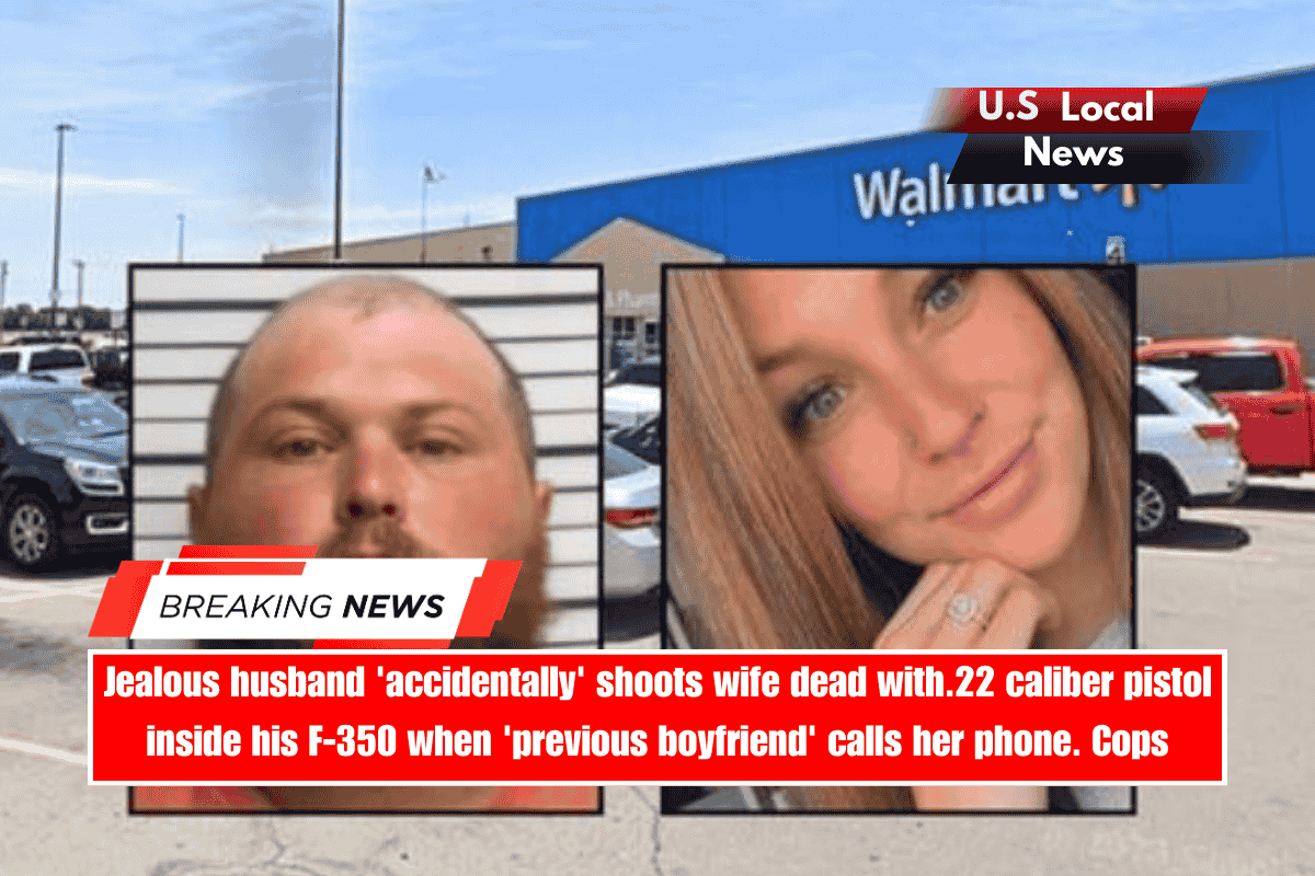 Jealous husband 'accidentally' shoots wife dead with.22 caliber pistol inside his F-350 when 'previous boyfriend' calls her phone. Cops