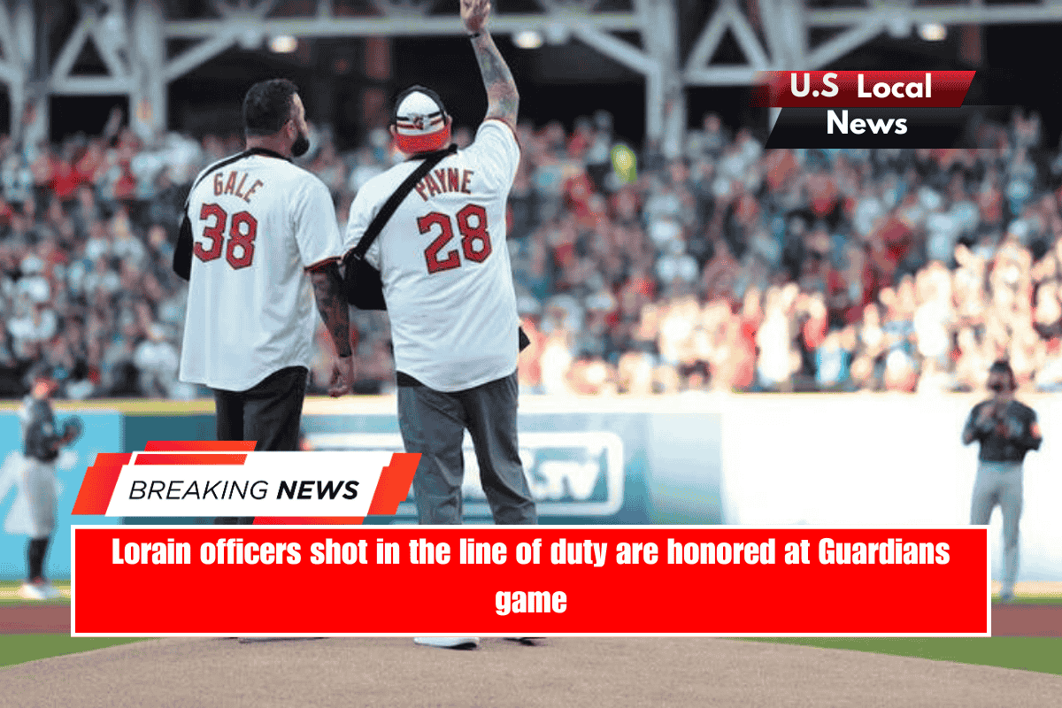 Lorain officers shot in the line of duty are honored at Guardians game