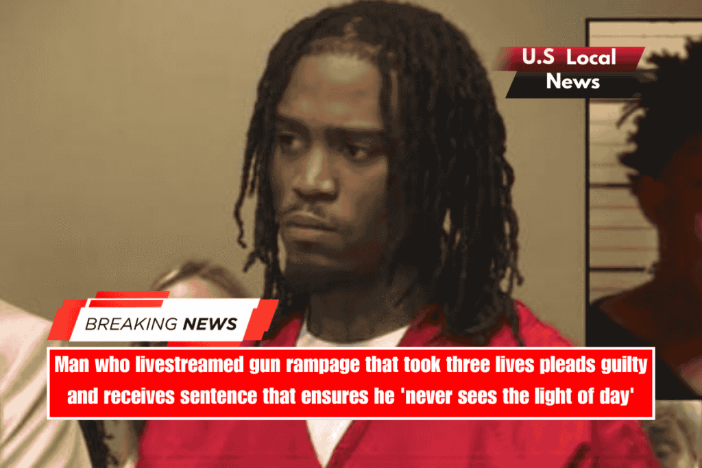 Man who livestreamed gun rampage that took three lives pleads guilty and receives sentence that ensures he 'never sees the light of day'